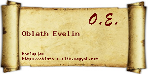 Oblath Evelin névjegykártya